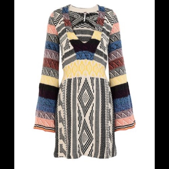 ❌SOLD❌Free People Patchwork Sleeve Dress - Picture 4 of 4